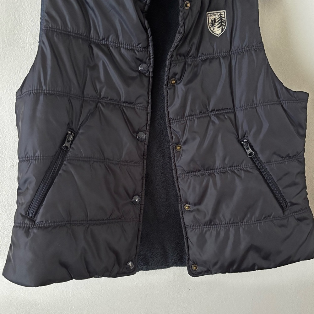 American Eagle Navy Blue Cozy Fleece Lined Casual Puffer Vest size large - Picture 4 of 5